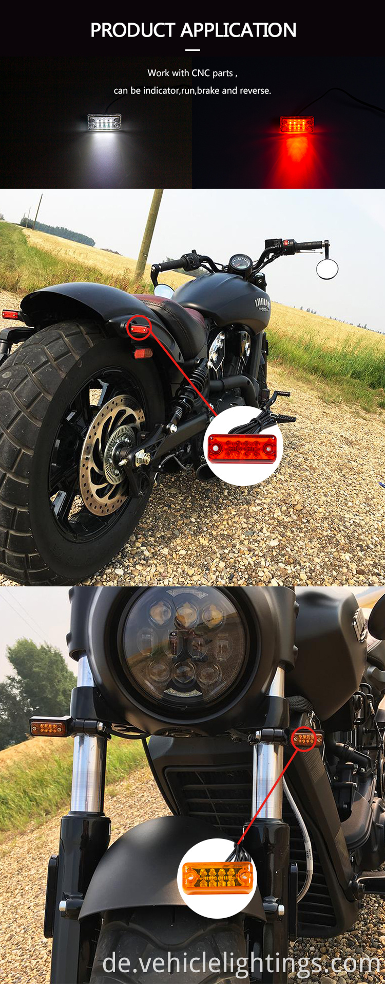 LEDs helles LED -Streifen wasserdichtes Bremslicht -Motorrad -LED -LED -Blinkerlicht